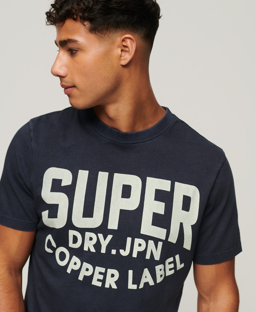 Organic Cotton Vintage Copper Label T-Shirt - Eclipse Navy - Superdry Singapore