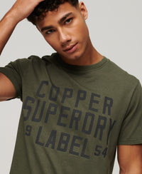 Organic Cotton Vintage Copper Label T-Shirt - Chive Green - Superdry Singapore