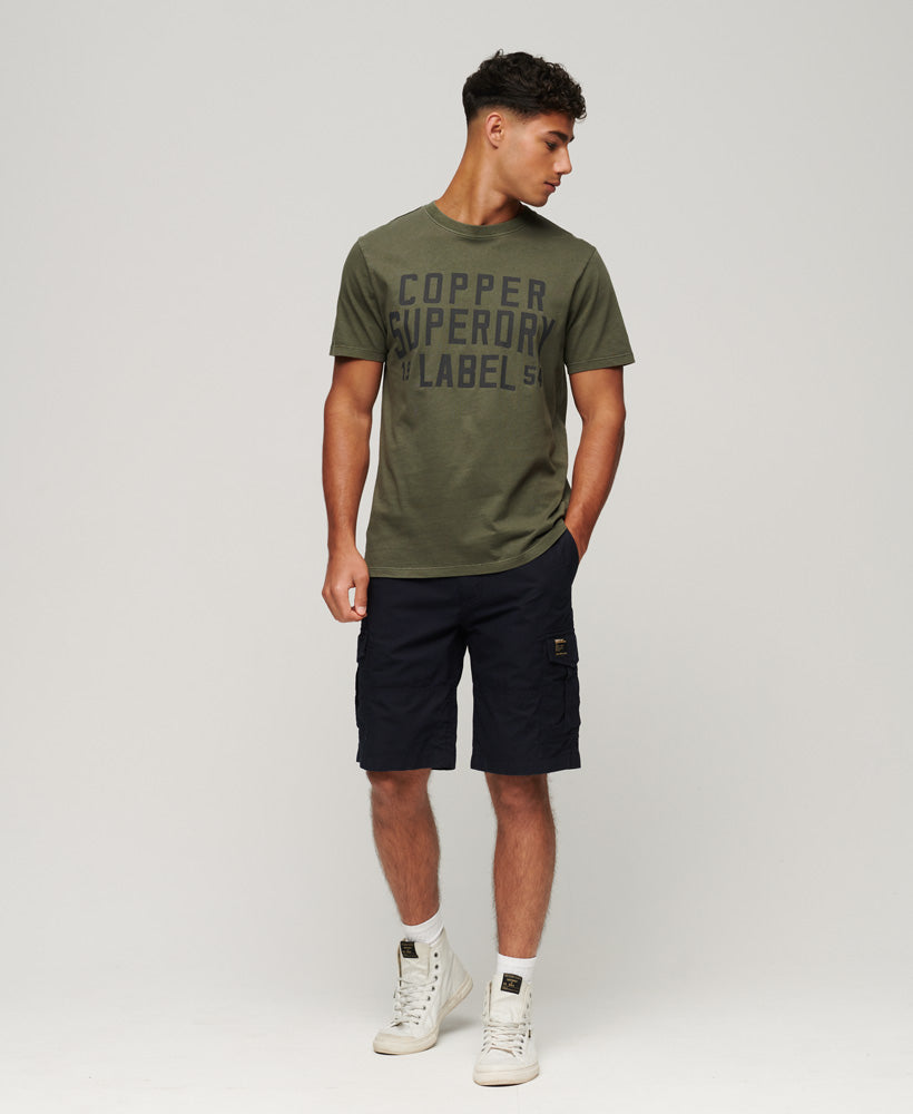Organic Cotton Vintage Copper Label T-Shirt - Chive Green - Superdry Singapore