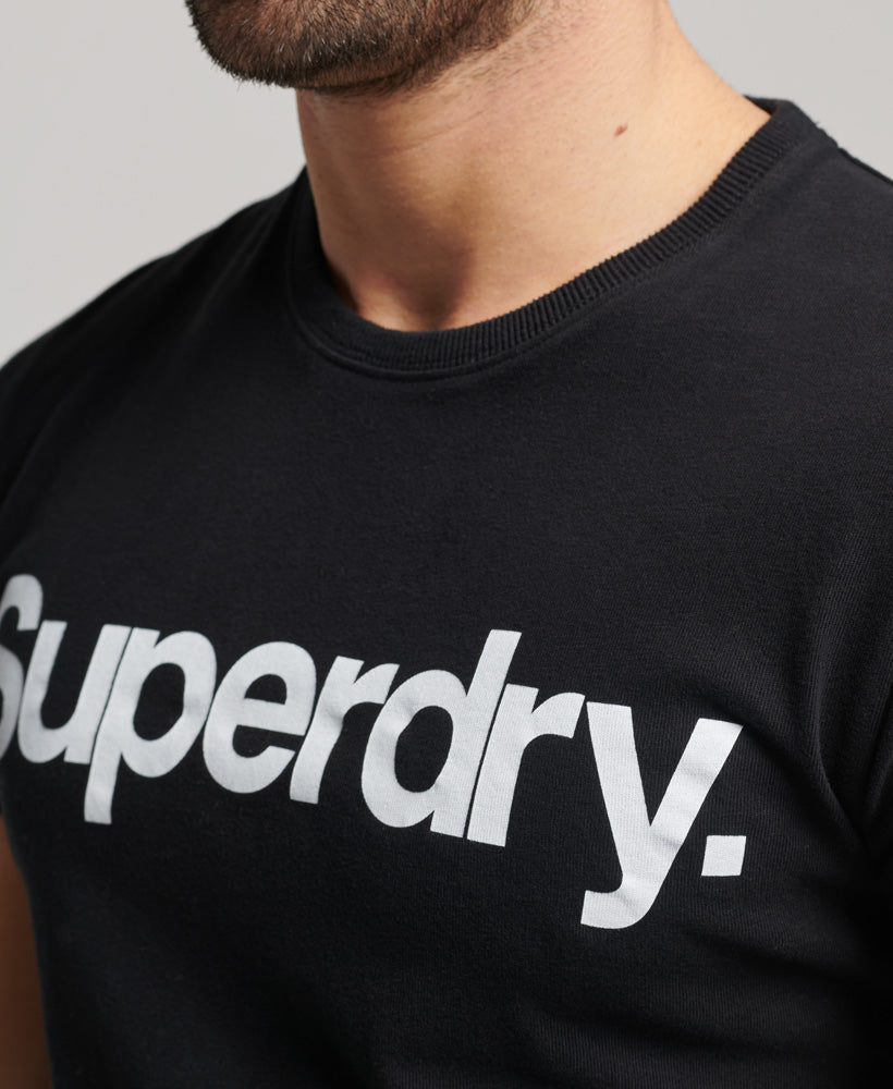 Organic Cotton Core Logo Graphic T-Shirt - Black - Superdry Singapore