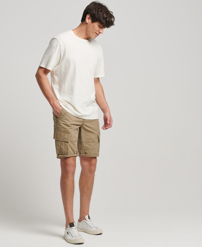 Organic Cotton Core Cargo Shorts - Dress Beige - Superdry Singapore