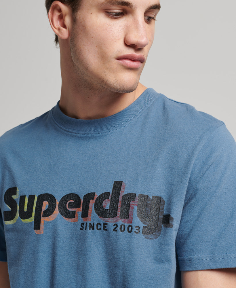 Terrain Logo Print Relaxed Fit T-Shirt - Wedgewood Blue - Superdry Singapore
