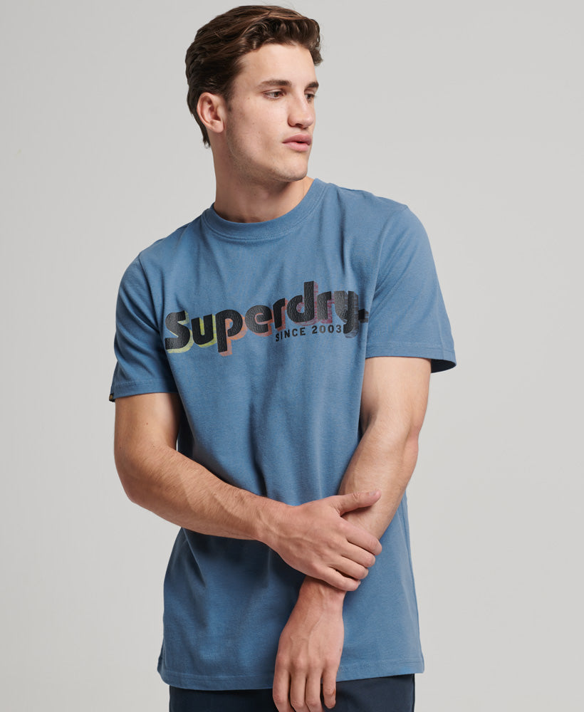 Terrain Logo Print Relaxed Fit T-Shirt - Wedgewood Blue - Superdry Singapore