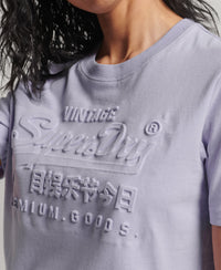 Embossed Vintage Logo T-Shirt - Cosmic Sky Purple - Superdry Singapore