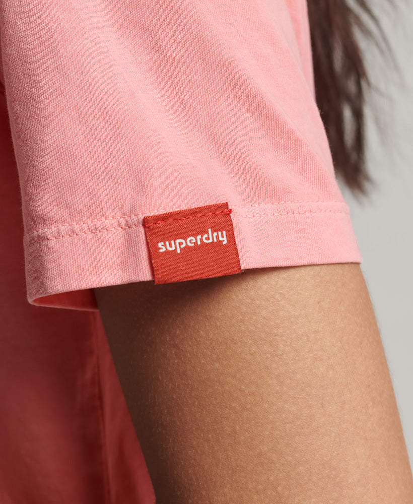 Vintage Logo Overdyed T-Shirt - Peony Pink - Superdry Singapore