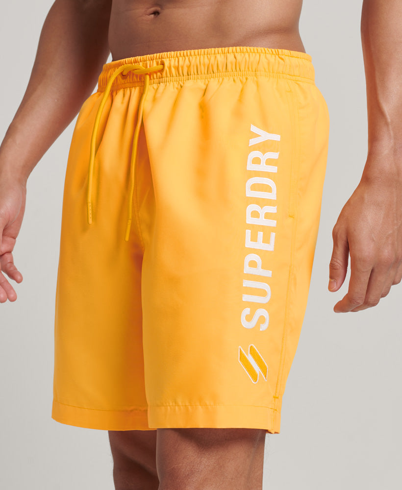 Code Applique 19 inch Recycled Swim Short - Saffron Yellow - Superdry Singapore