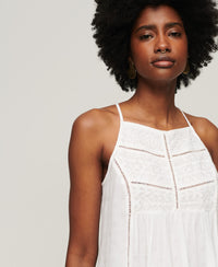 Vintage Lace Yoke Cami Top - Off White - Superdry Singapore