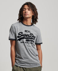 Vintage Logo Ringer T-Shirt - Surplus Jetter Charcoal Grit/Jet Black