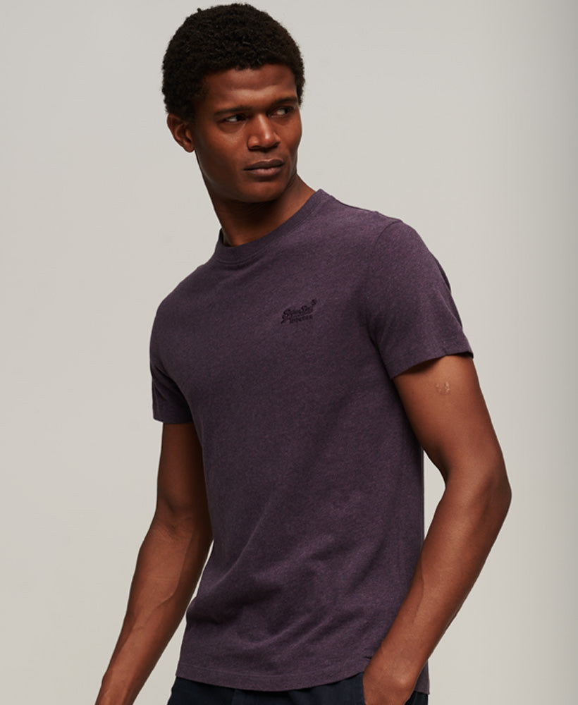 Organic Cotton Essential Logo T-Shirt - Rich Purple Marl - Superdry Singapore