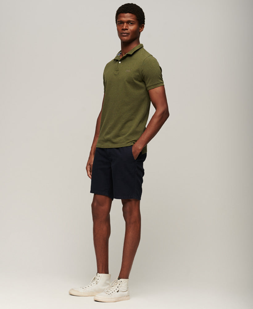 Classic Pique Polo Shirt - Thrift Olive Marl - Superdry Singapore