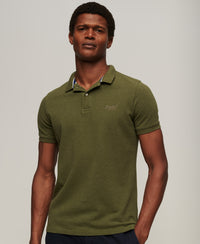 Classic Pique Polo Shirt - Thrift Olive Marl - Superdry Singapore