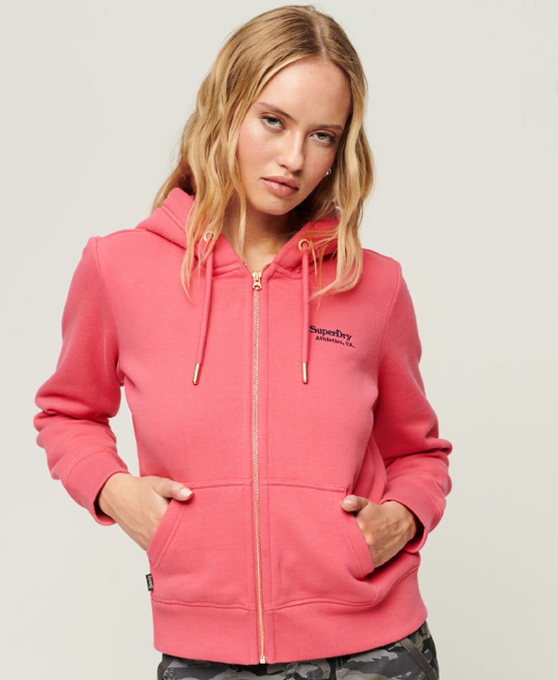 – Pink Singapore Hoodie Superdry - Jackets Camping Logo Essential Women - - Zip Superdry