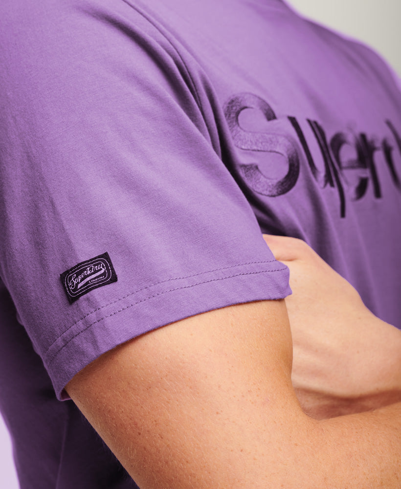 Tonal Embroidered Logo T-Shirt - Electric Purple - Superdry Singapore