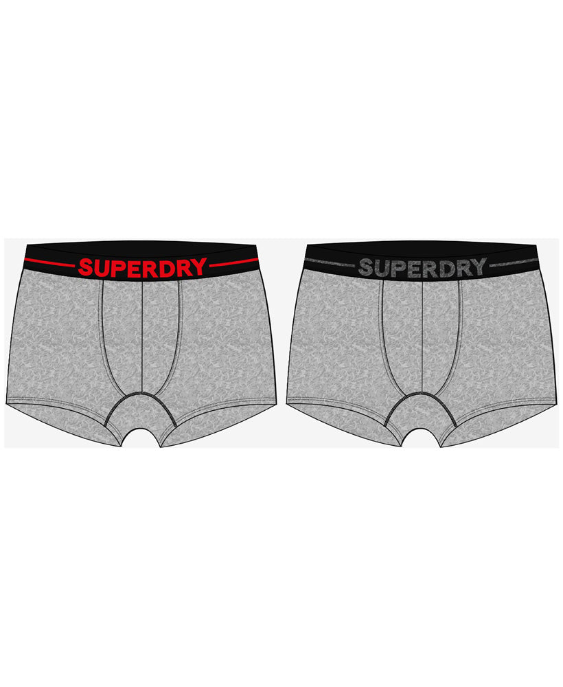 Organic Cotton Trunk Double Pack - Noos Grey Marl - Superdry Singapore