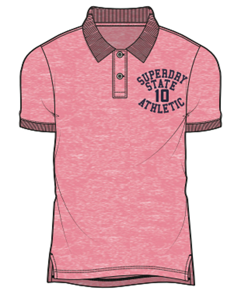 Superstate Polo Shirt - Light Pink Marl - Superdry Singapore