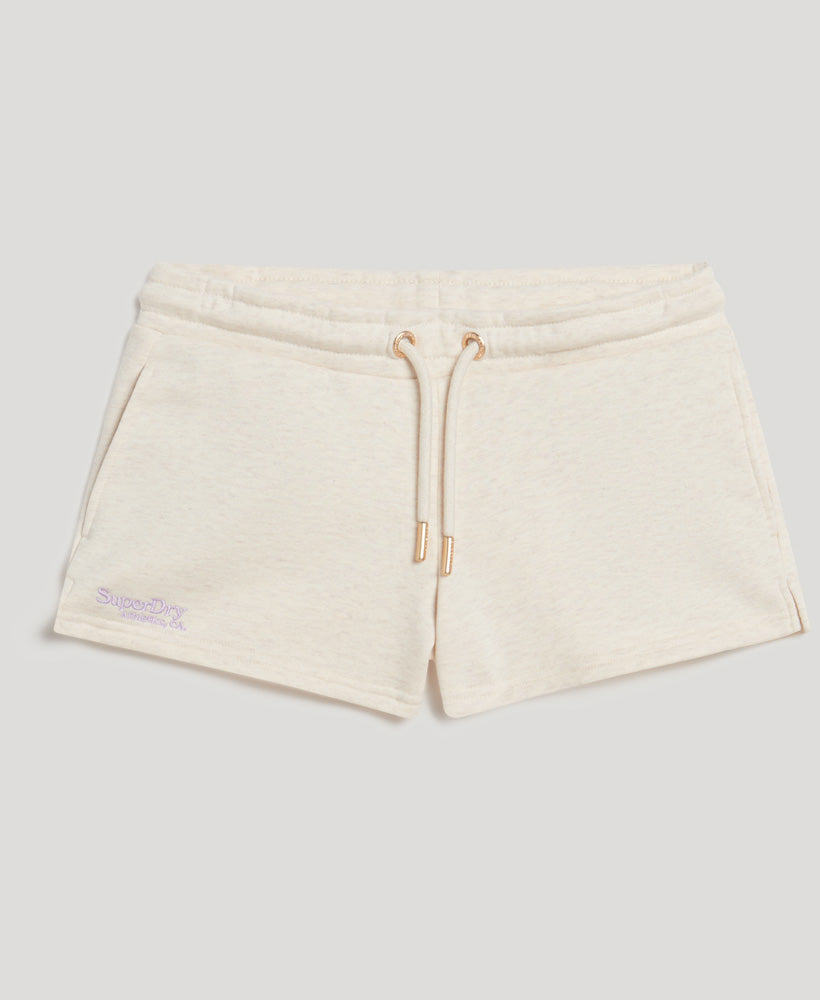 Essential Logo Shorts - Light Oat Marl - Superdry Singapore