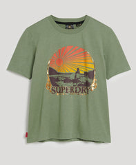 Travel Souvenir Relaxed T-Shirt - Thyme Green Marl