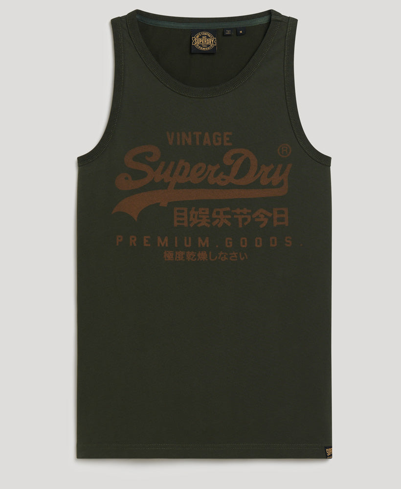 Classic Vintage Logo Heritage Vest Top - Surplus Goods Olive Green - Superdry Singapore