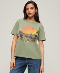 Travel Souvenir Relaxed T-Shirt - Thyme Green Marl - Superdry Singapore