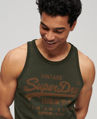 Classic Vintage Logo Heritage Vest Top - Surplus Goods Olive Green - Superdry Singapore