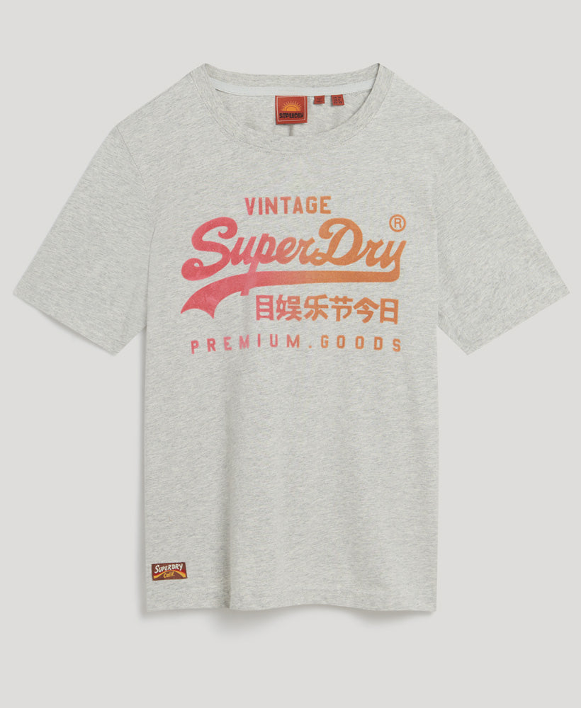 Tonal Vl Graphic Relaxed Tee - Glacier Grey Marl - Superdry Singapore