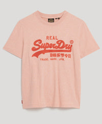 Embroidered Vl Relaxed T Shirt - Abbey Peach Heather - Superdry Singapore