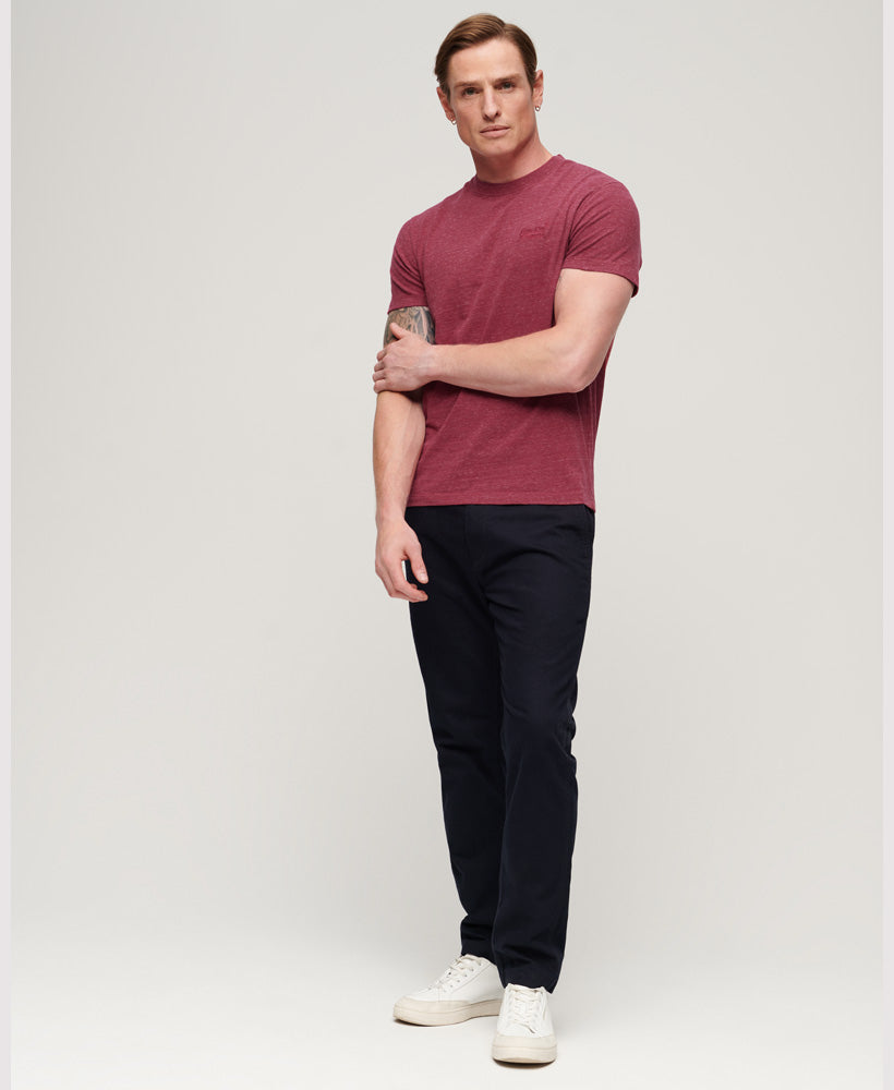 Organic Cotton Essential Logo T-Shirt - Berry Red Marl - Superdry Singapore