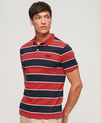 Jersey Stripe Polo Shirt - Navy/Red Stripe