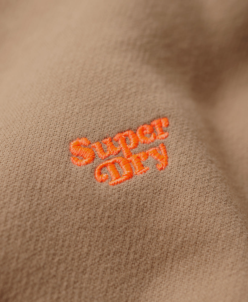 Vintage Logo Embroidered Half Zip Sweatshirt - Pyramid Sands Brown - Superdry Singapore