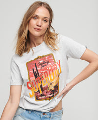 Travel Souvenir Graphic T-Shirt - Flake Grey Marl - Superdry Singapore