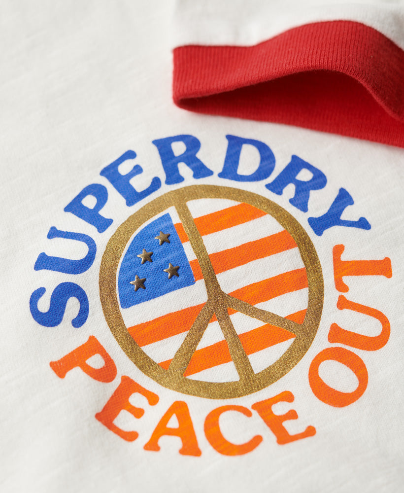 Vintage Americana Graphic T-Shirt - Ecru/ Indiana Red - Superdry Singapore