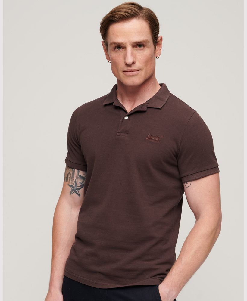 Destroyed Polo Shirt - Chocolate Plum Brown - Superdry Singapore