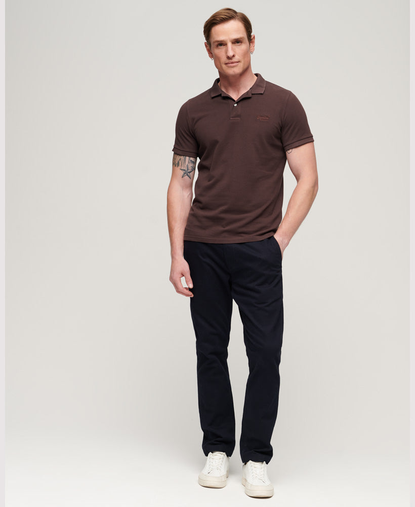 Destroyed Polo Shirt - Chocolate Plum Brown - Superdry Singapore