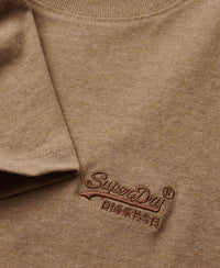 Organic Cotton Essential Logo T-Shirt - Buck Tan Brown Marl - Superdry Singapore