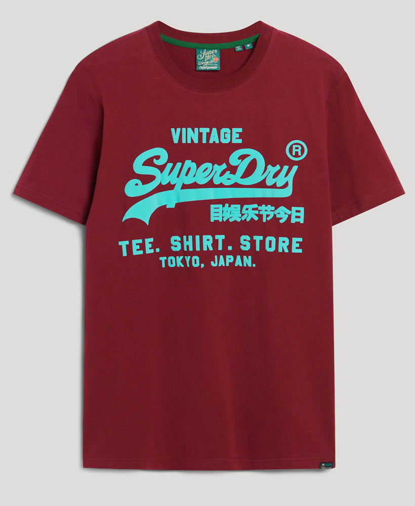 Neon Vintage Logo T-Shirt - Rich Berry Purple - Superdry Singapore