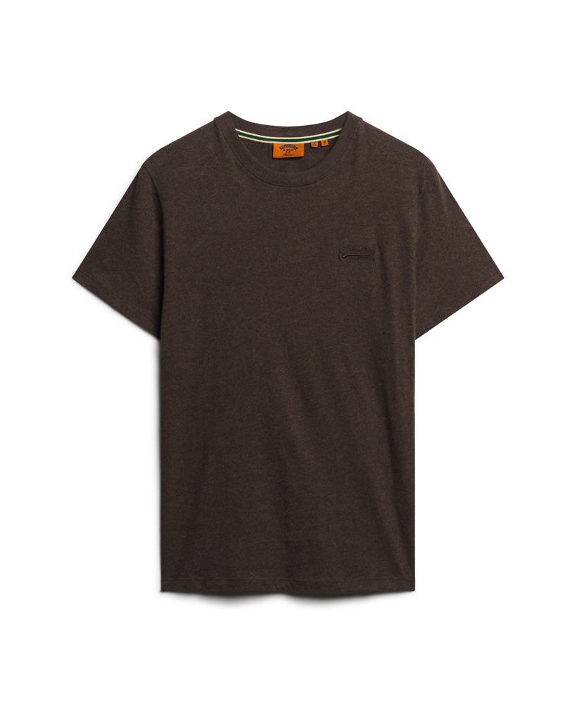 Organic Cotton Essential Logo T-Shirt - Rich Brown Marl - Superdry Singapore
