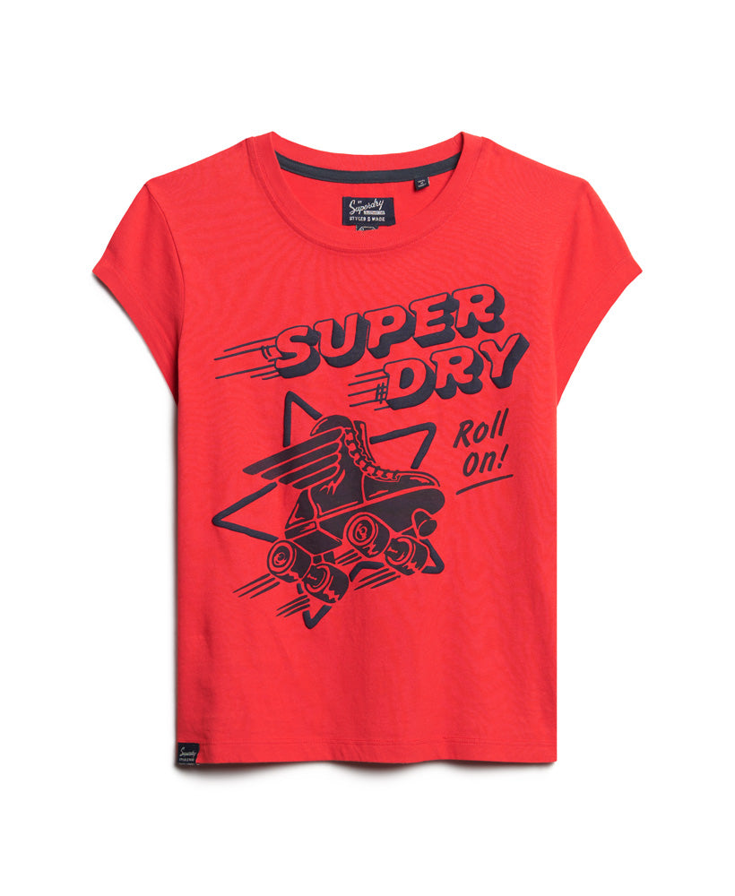 Roller Disco T-Shirt - Soda Pop Red - Superdry Singapore