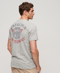 Vintage Americana Back Print T-Shirt - Athletic Grey Marl