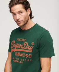 Vintage Logo Premium Goods T Shirt - Enamel Green - Superdry Singapore
