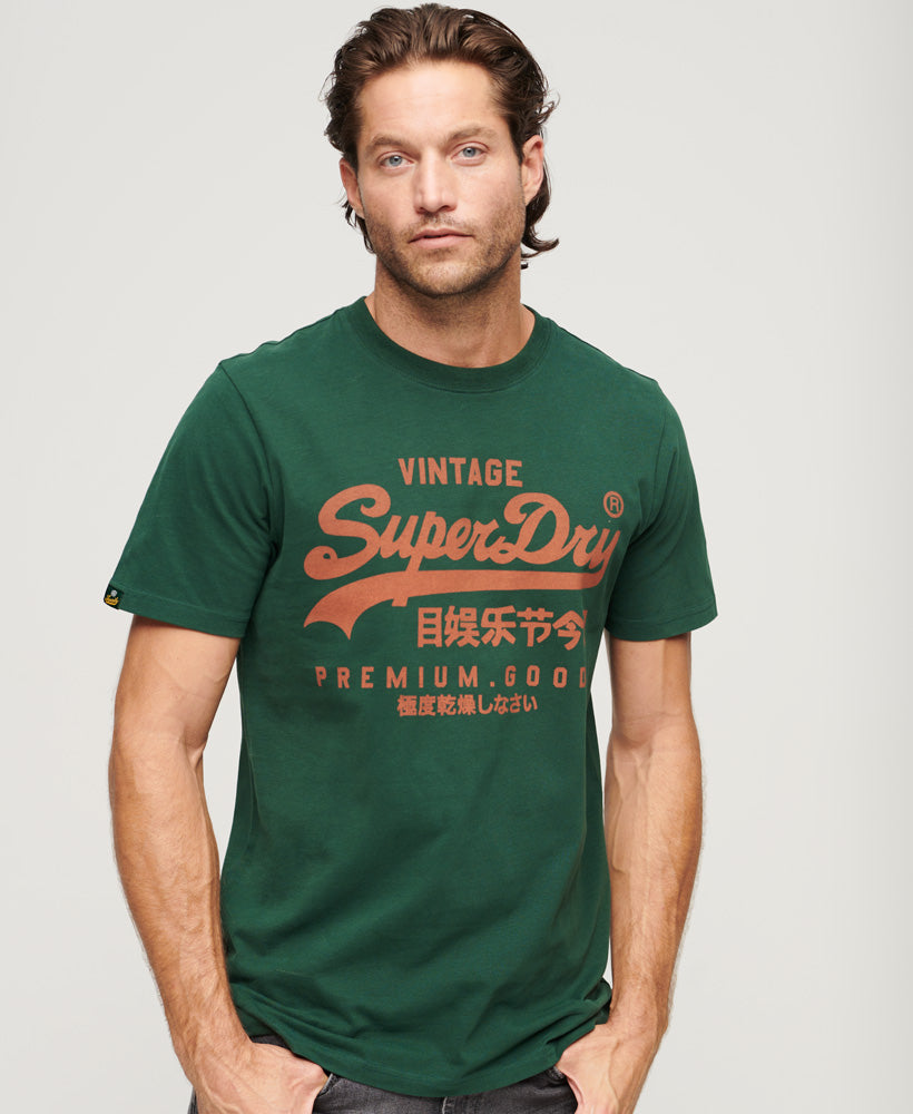 Vintage Logo Premium Goods T Shirt - Enamel Green - Superdry Singapore