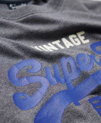 Classic Vintage Logo Heritage T-Shirt - Midnight Blue Grit - Superdry Singapore