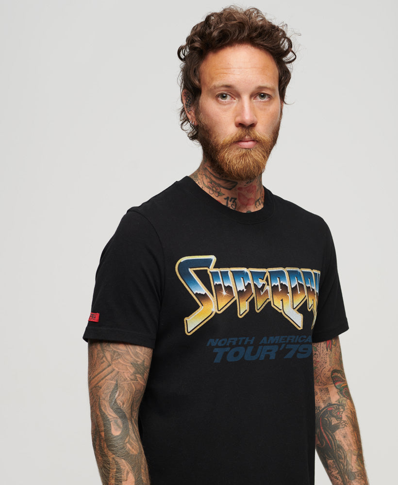 70's Rock Graphic Band T-Shirt - Black - Superdry Singapore
