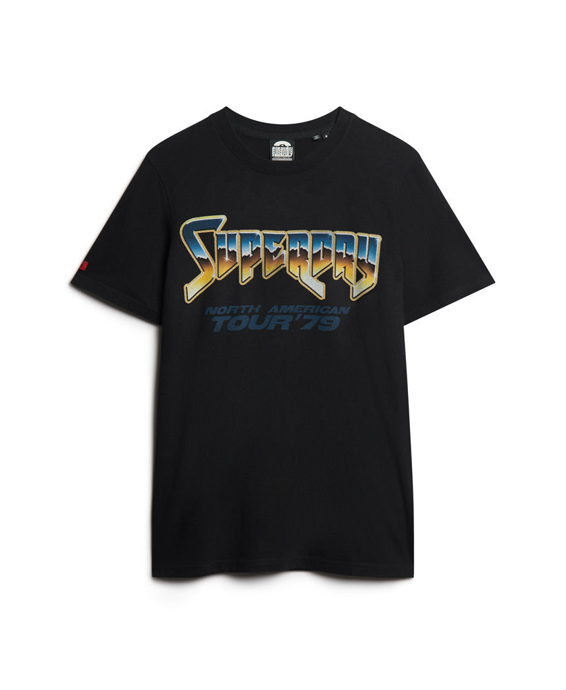 70's Rock Graphic Band T-Shirt - Black - Superdry Singapore