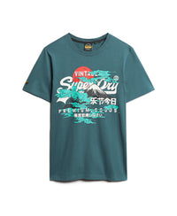 Japanese Vintage Logo Graphic T-Shirt - Blue Bottle - Superdry Singapore