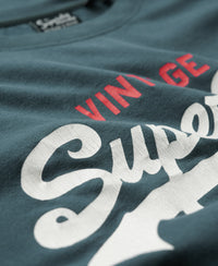 Classic Graphic Logo Long Sleeve Top - Blue Bottle - Superdry Singapore