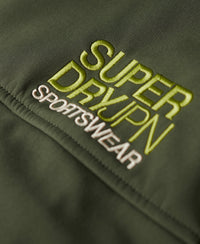 Fleece Lined Softshell Hooded Jacket - Dark Moss Green - Superdry Singapore