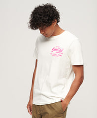 Neon Vintage Logo T-Shirt - Ecru
