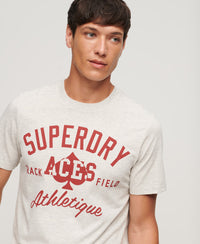 Athletic College Graphic T-shirt - Birut Grey Marl - Superdry Singapore
