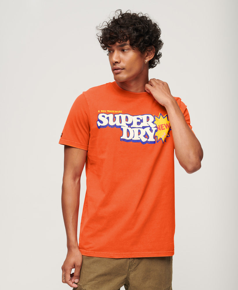 Cooper 70s Retro Logo T-Shirt - Pureed Pumpkin Orange - Superdry Singapore