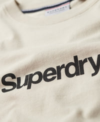 Core Logo Classic T-Shirt - Pelican Beige - Superdry Singapore